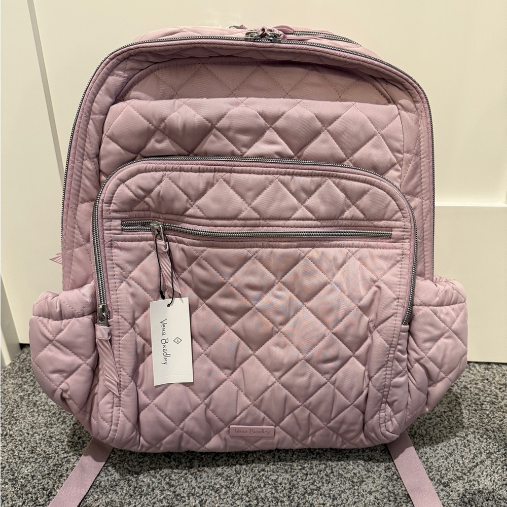 Vera Bradley XL Campus Backpack - Performance Twill, Hydrangea Pink